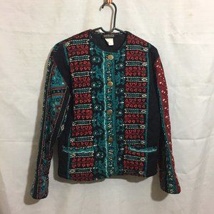 Vtg Carole Little St. Tropez West Quilted Jacket